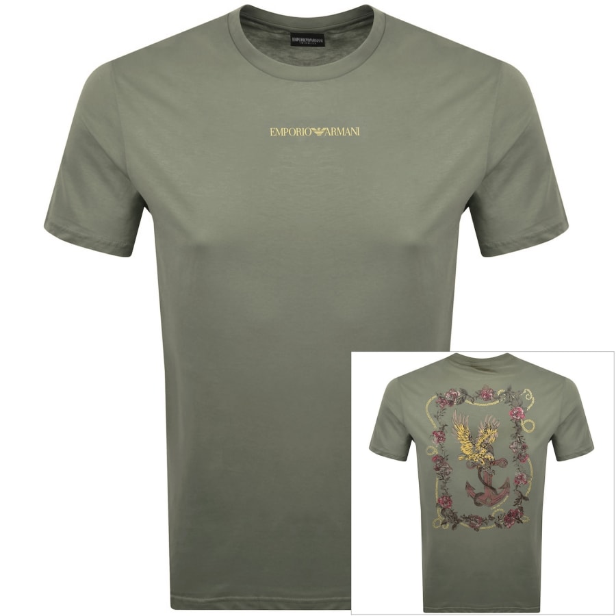 Emporio Armani Crew Neck T Shirt Green | Mainline Menswear us